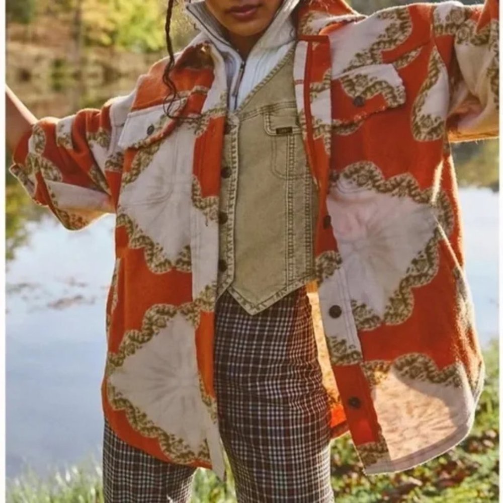 NWOT Free People Jacquard Ruby Jacket Sierra Combo Medallion Print size Large